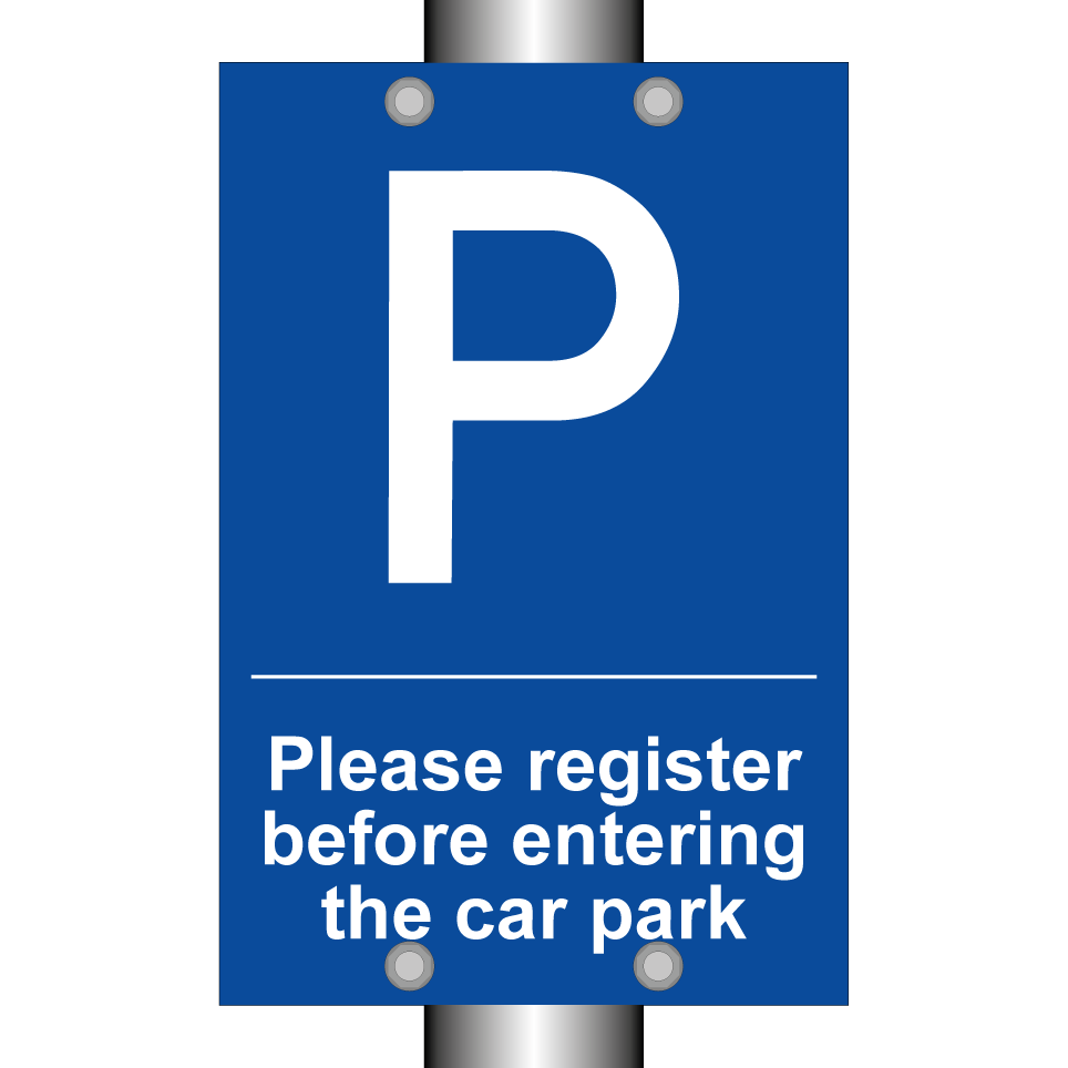 Please register before entering the car park