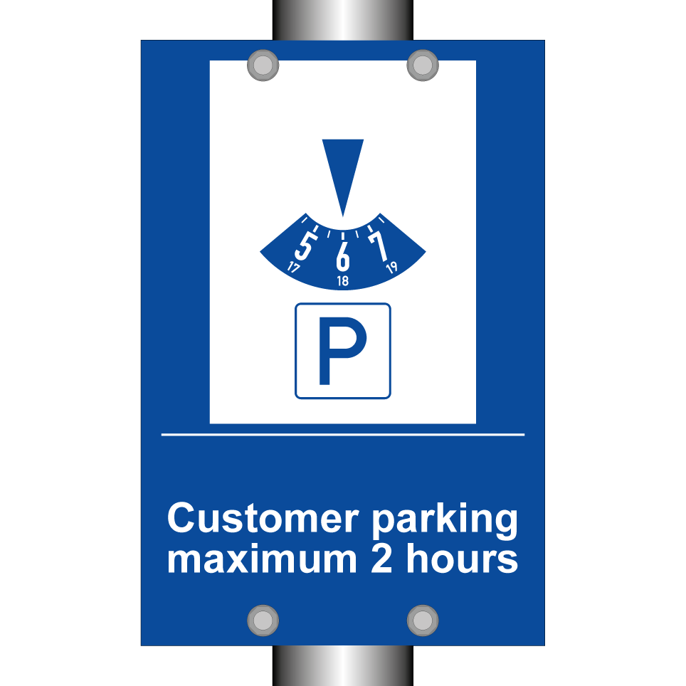 Customer parking maximum 2 hours