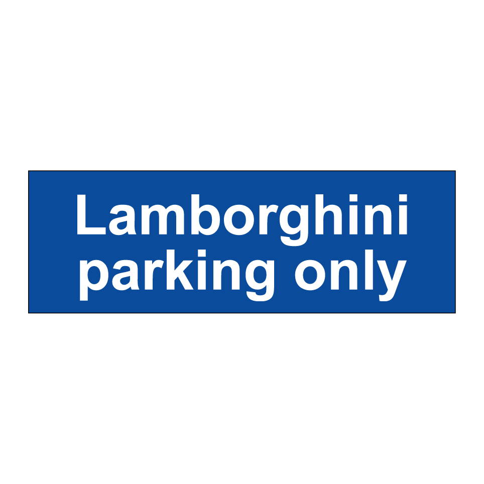Lamborghini parking only