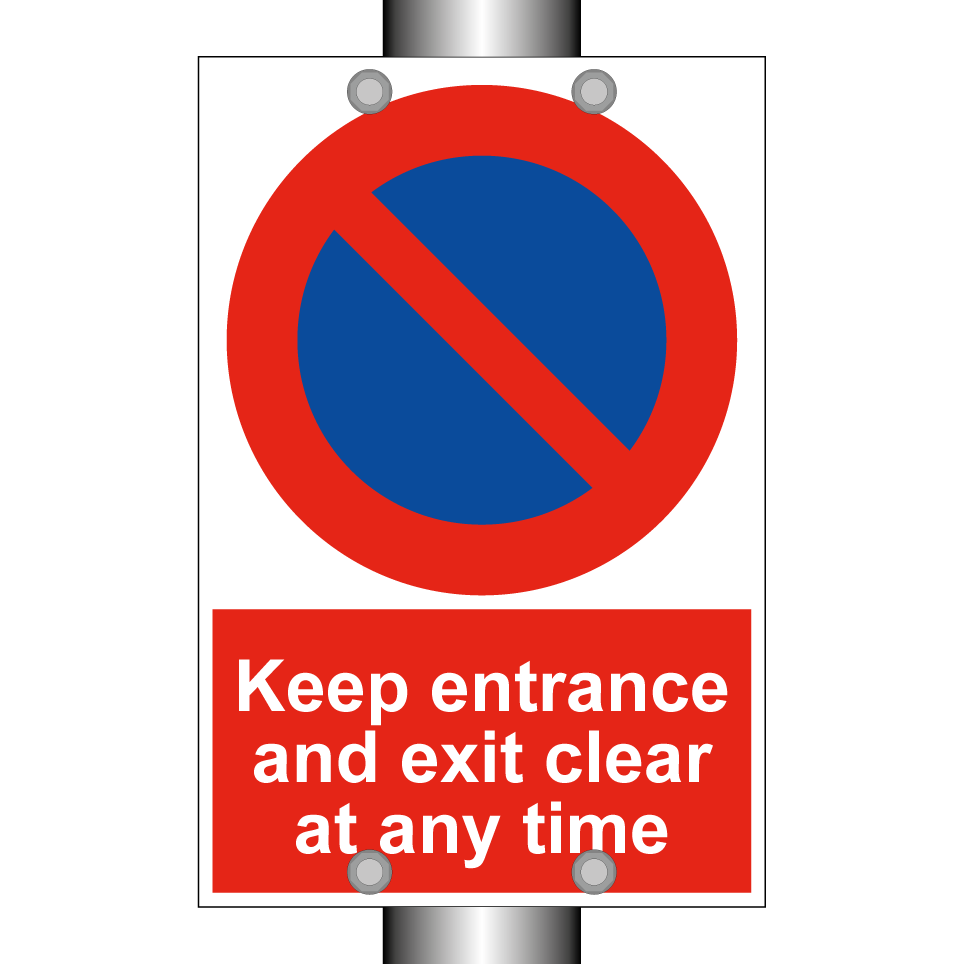 Keep entrance and exit clear at any time