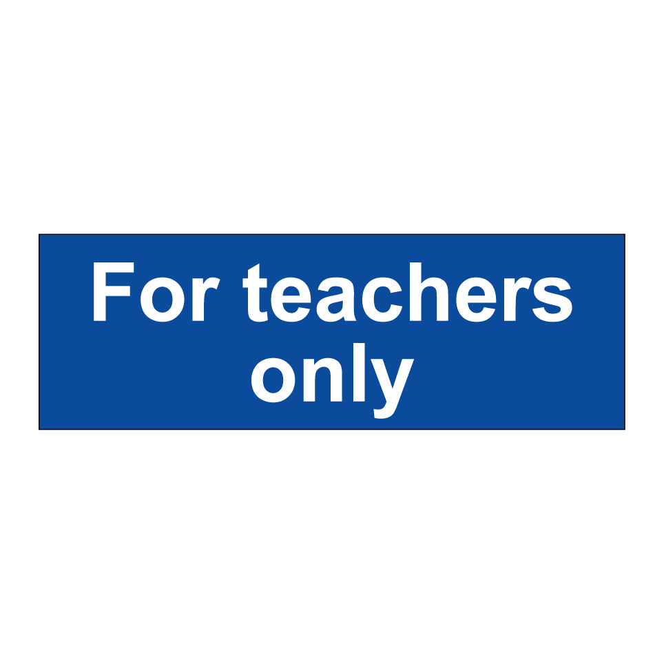 For teachers only