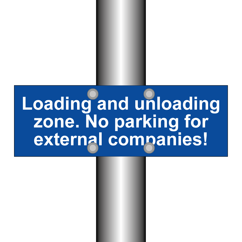 Loading and unloading zone. No parking for external companies!