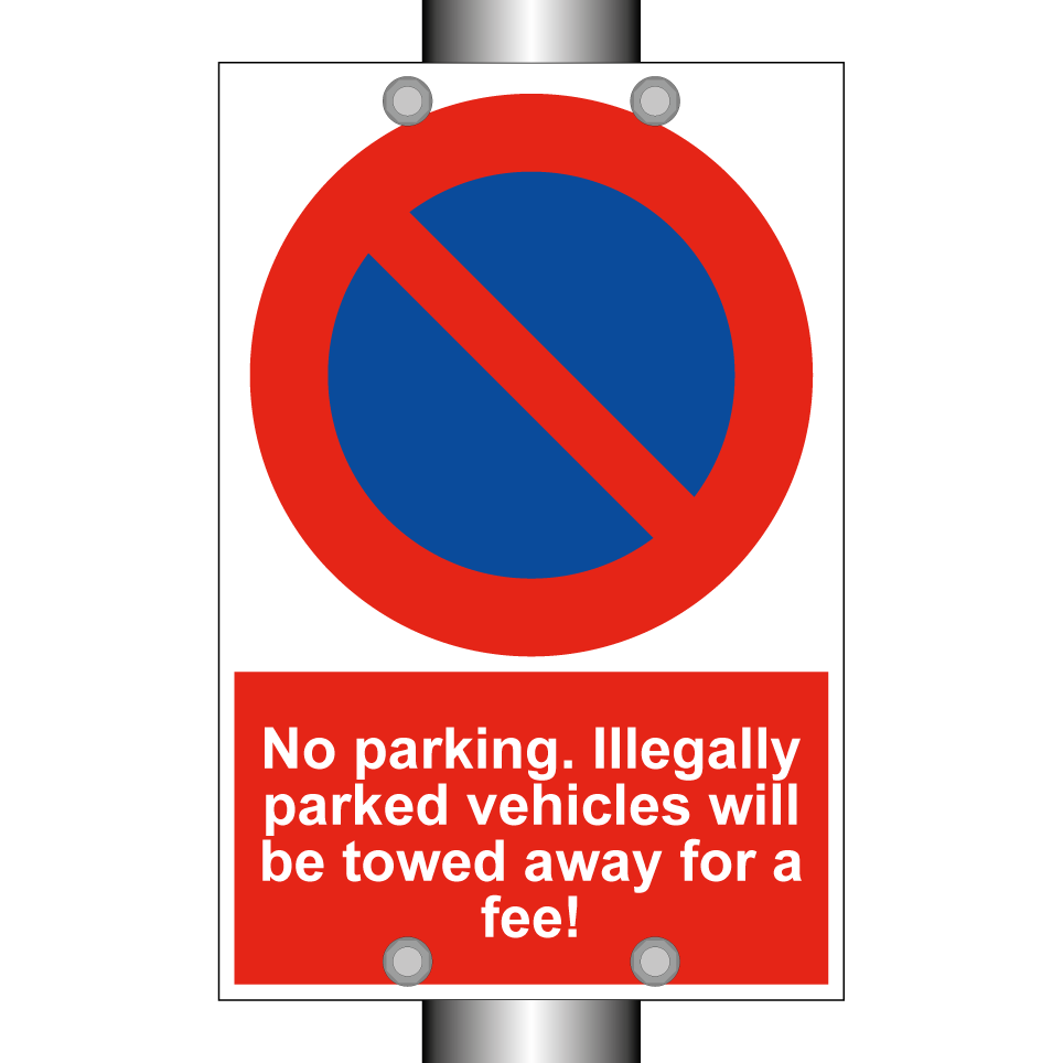 No parking. Illegally parked vehicles will be towed away for a fee!