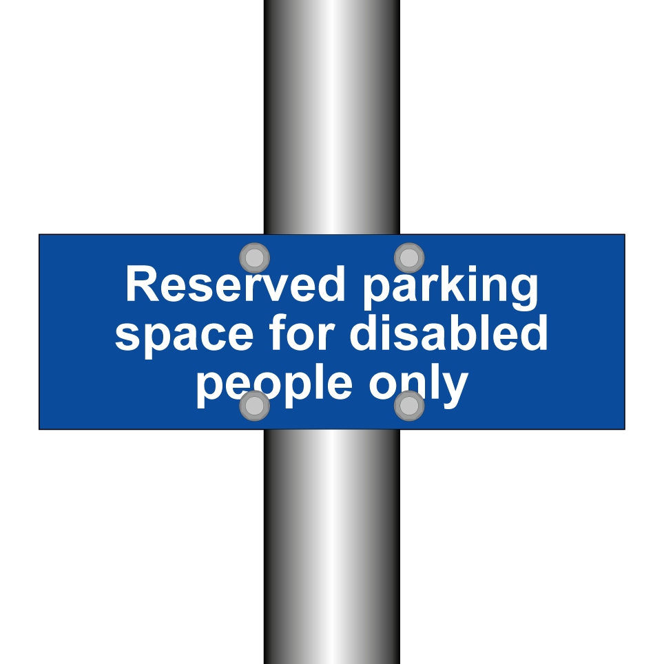 Reserved parking space for disabled people only