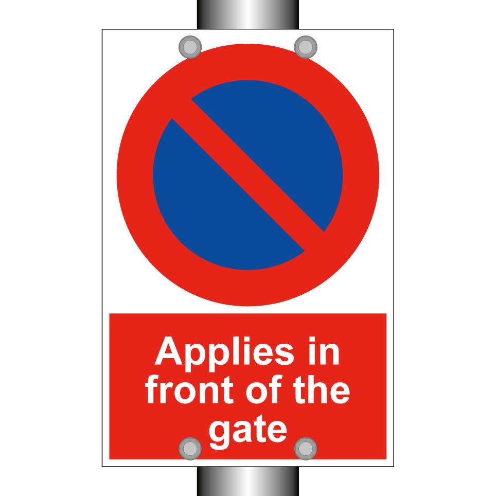 Applies in front of the gate
