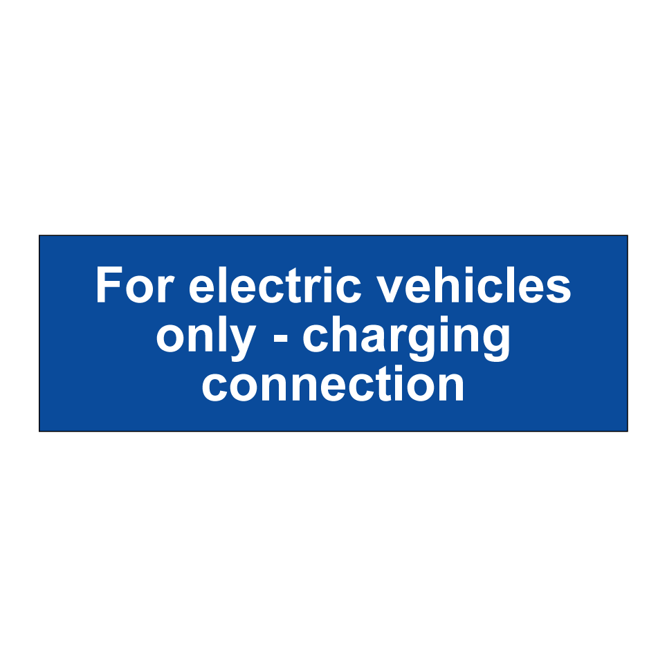 For electric vehicles only - charging connection