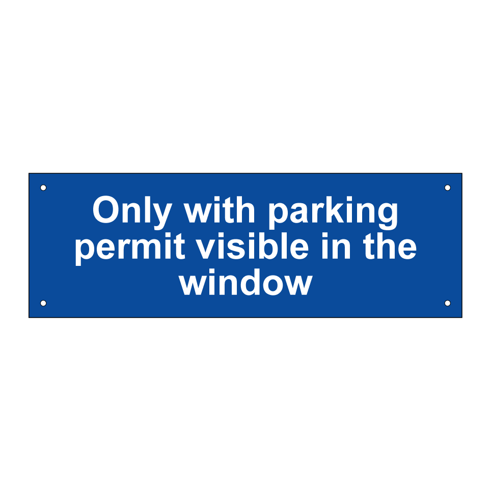 Only with parking permit visible in the window