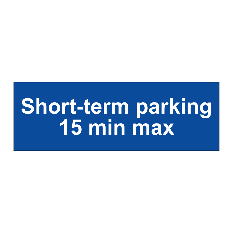 Short-term parking 15 min max