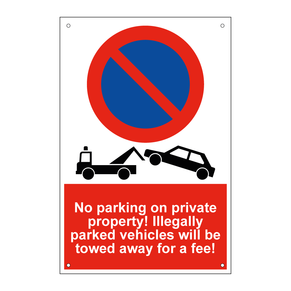 No parking on private property! Illegally parked vehicles will be towed away for a fee!
