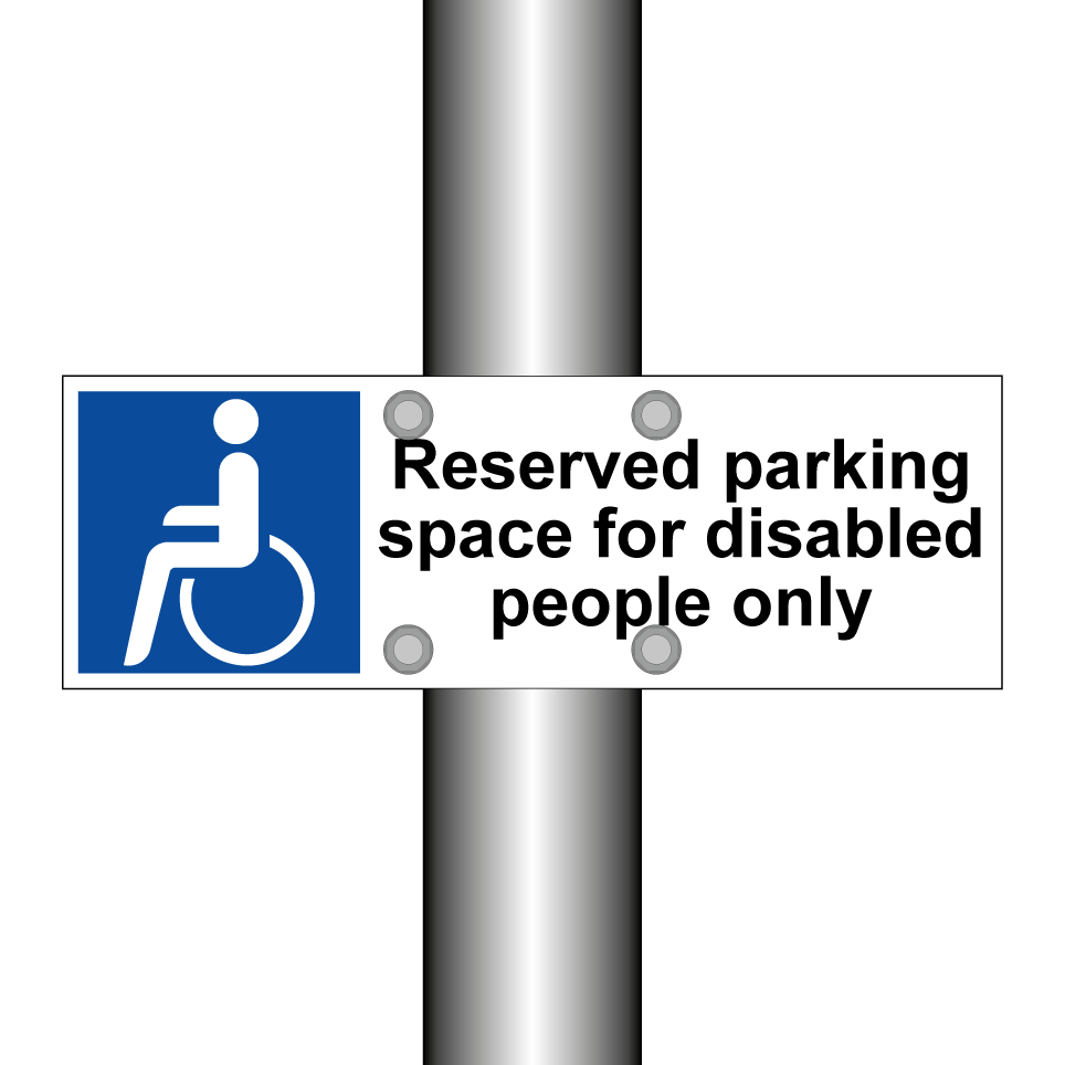 Reserved parking space for disabled people only