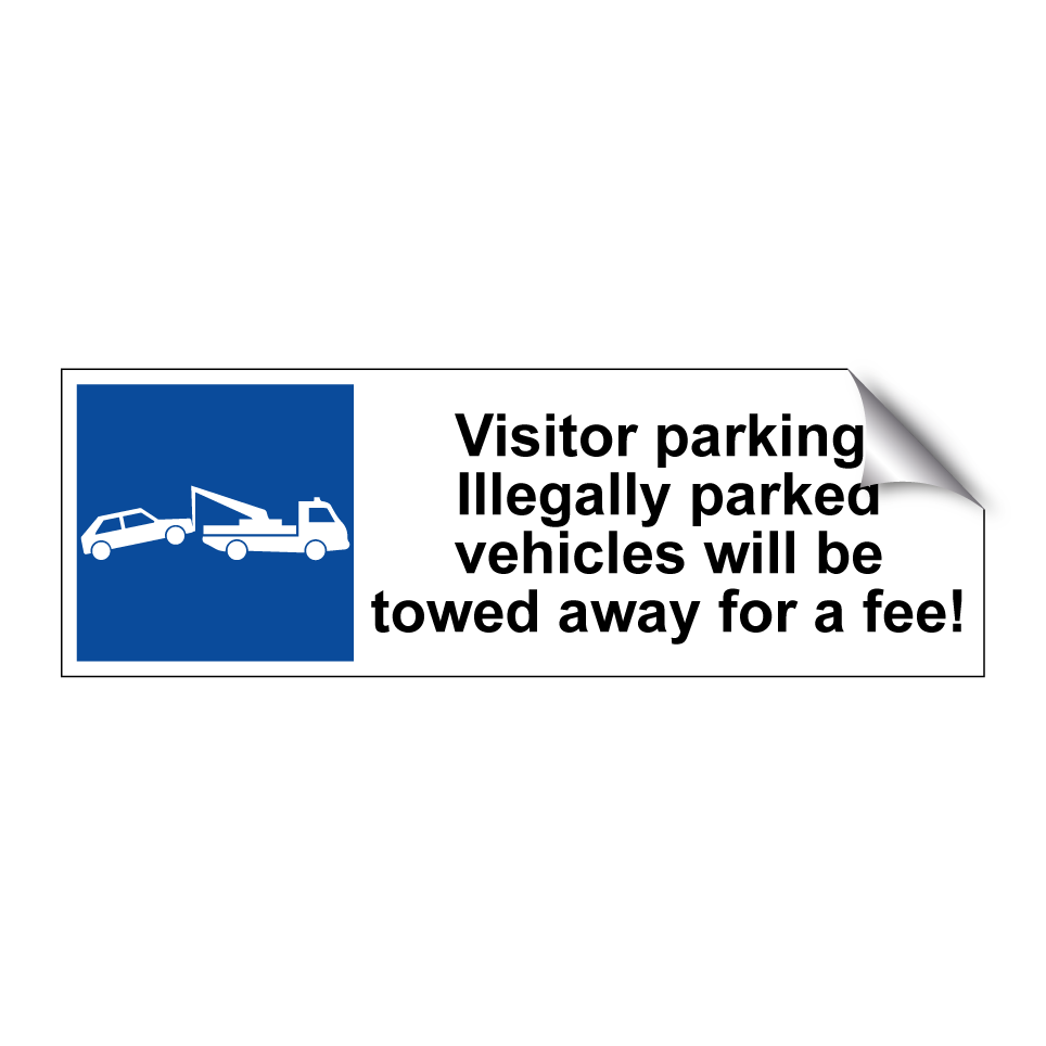 Visitor parking. Illegally parked vehicles will be towed away for a fee!