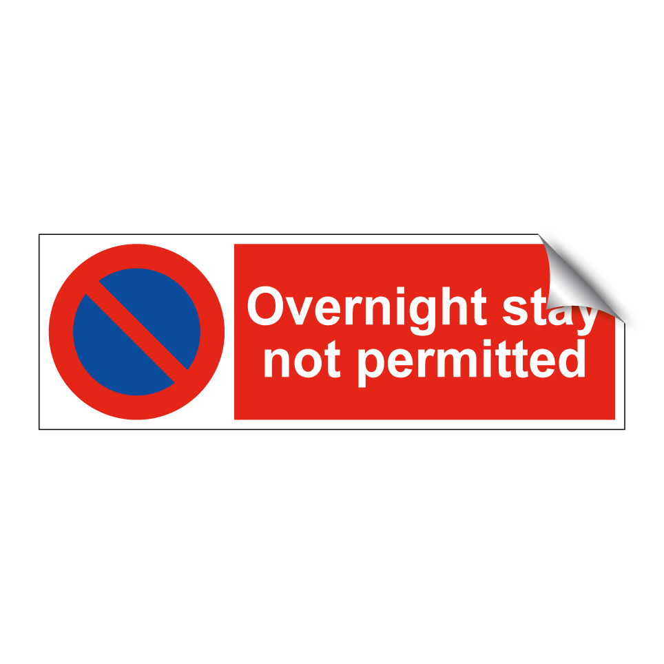 Overnight stay not permitted