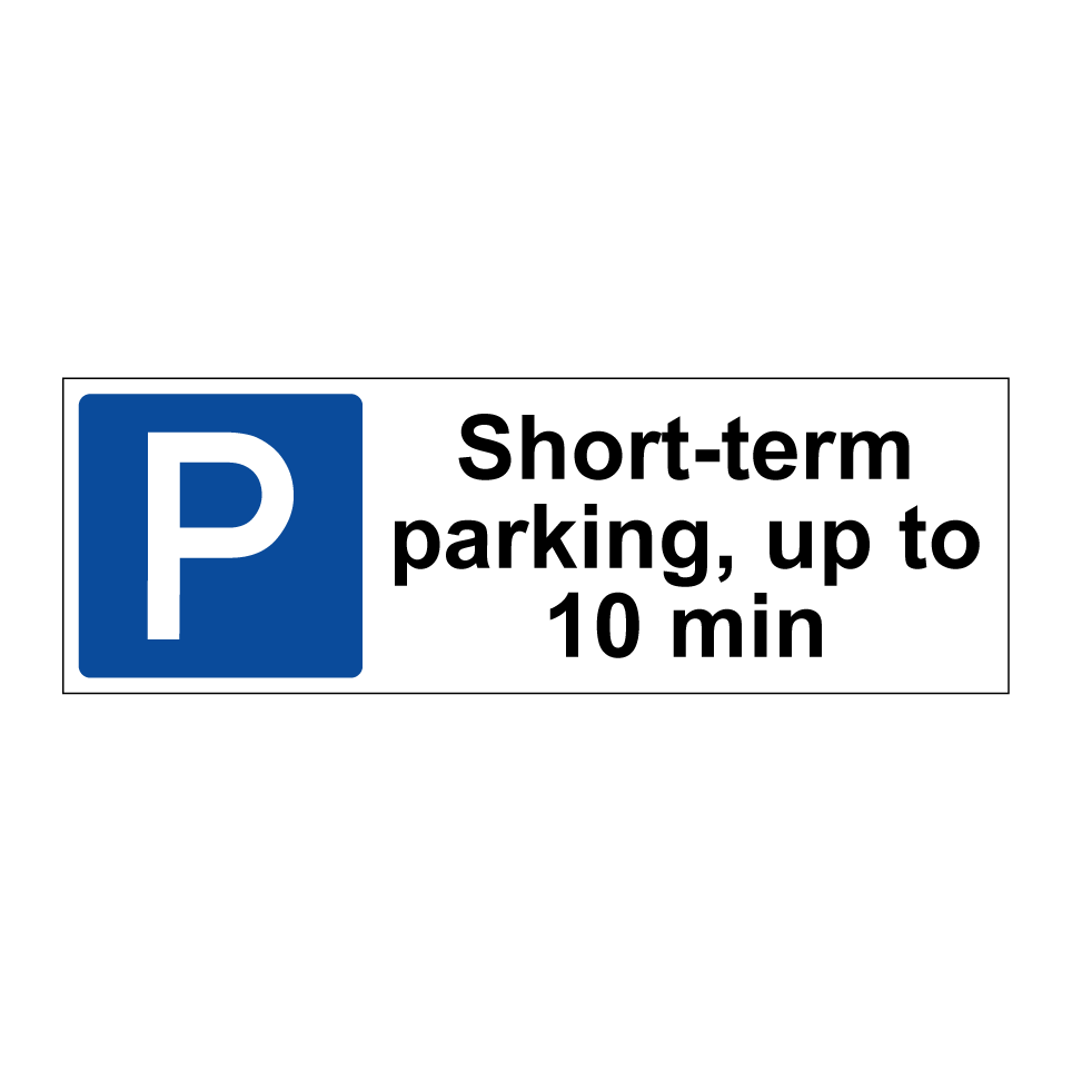 Short-term parking, up to 10 min