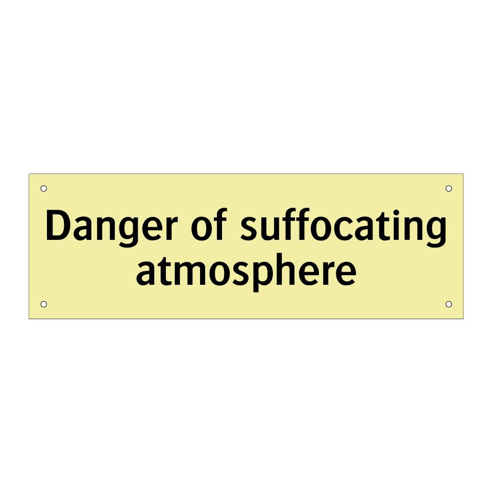 Danger of suffocating atmosphere