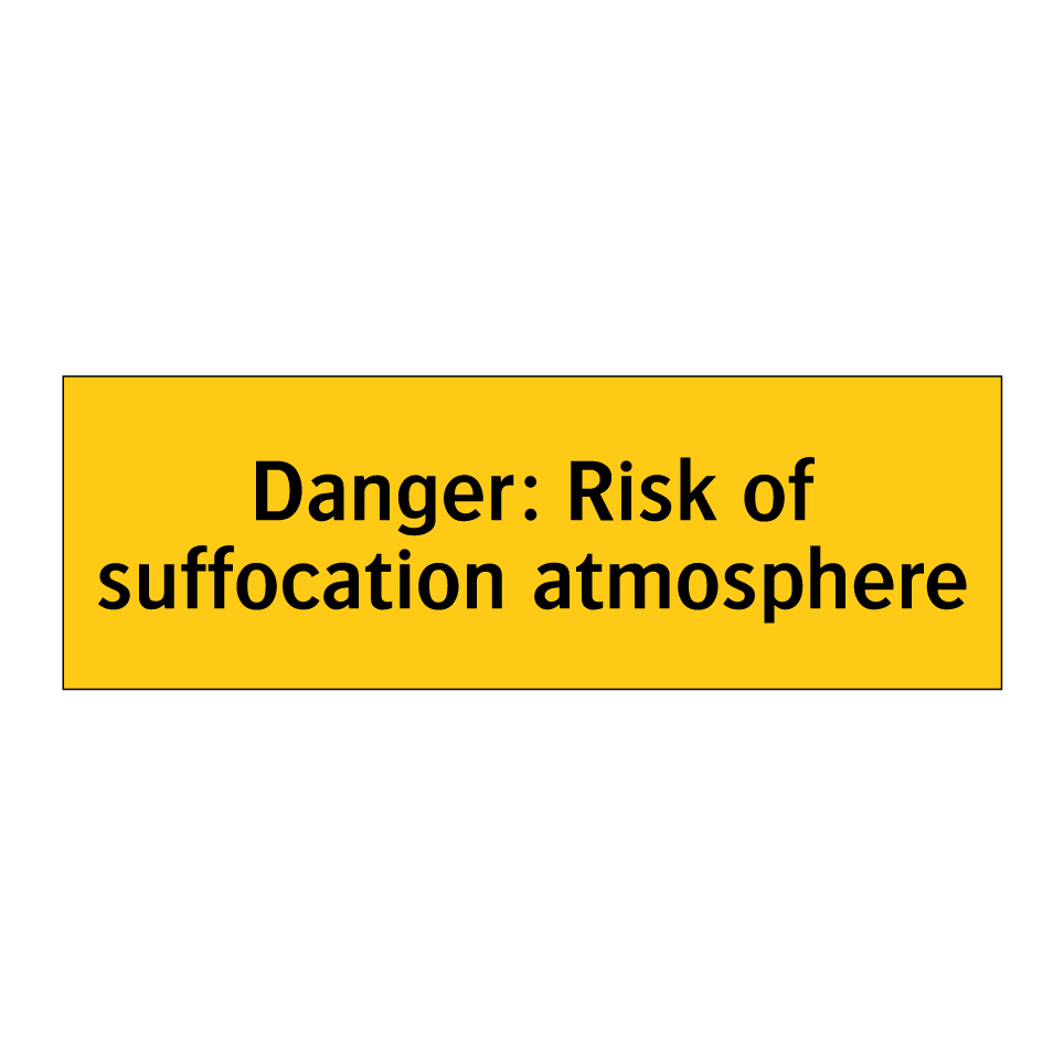 Danger: Risk of suffocation atmosphere
