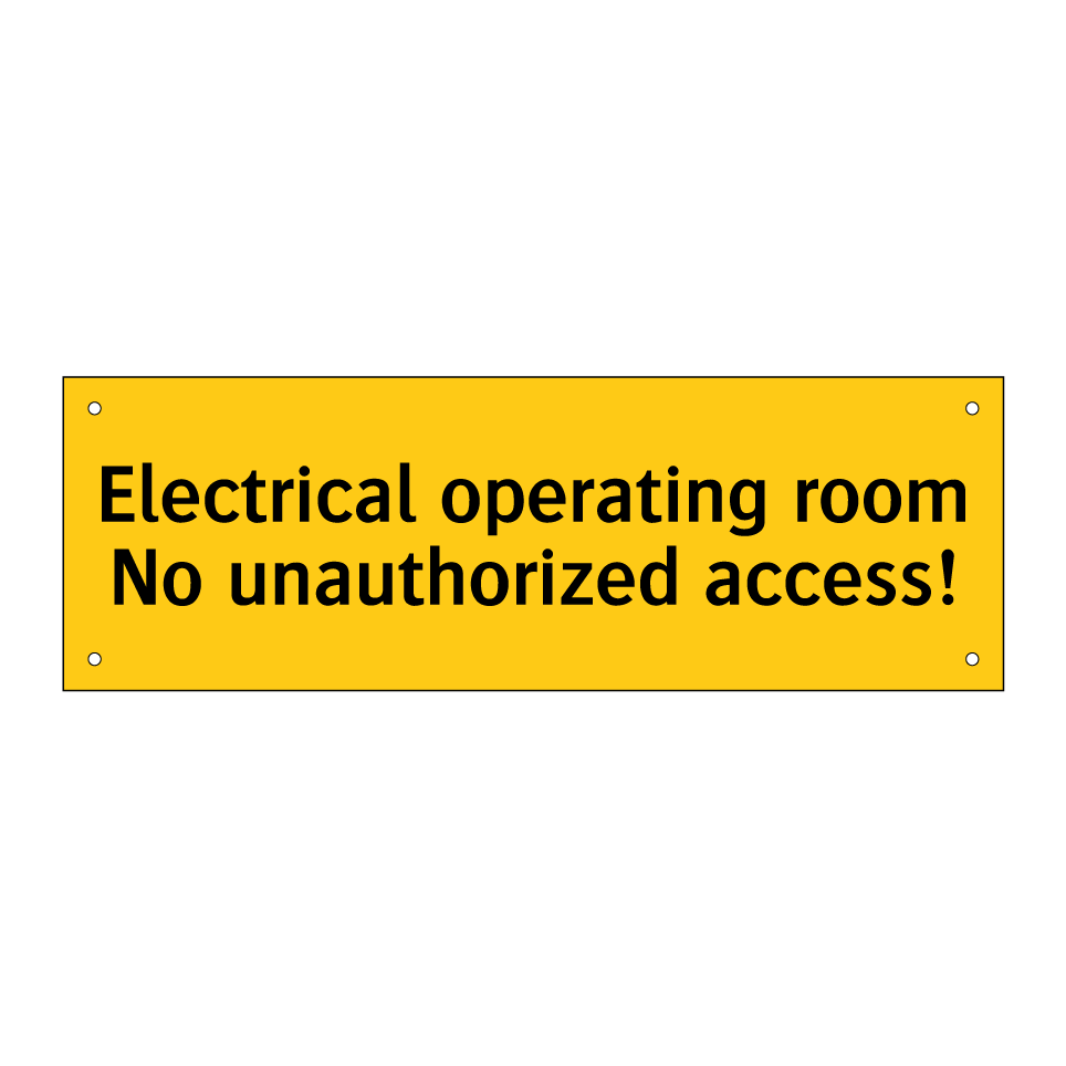 Electrical operating room No unauthorized access!
