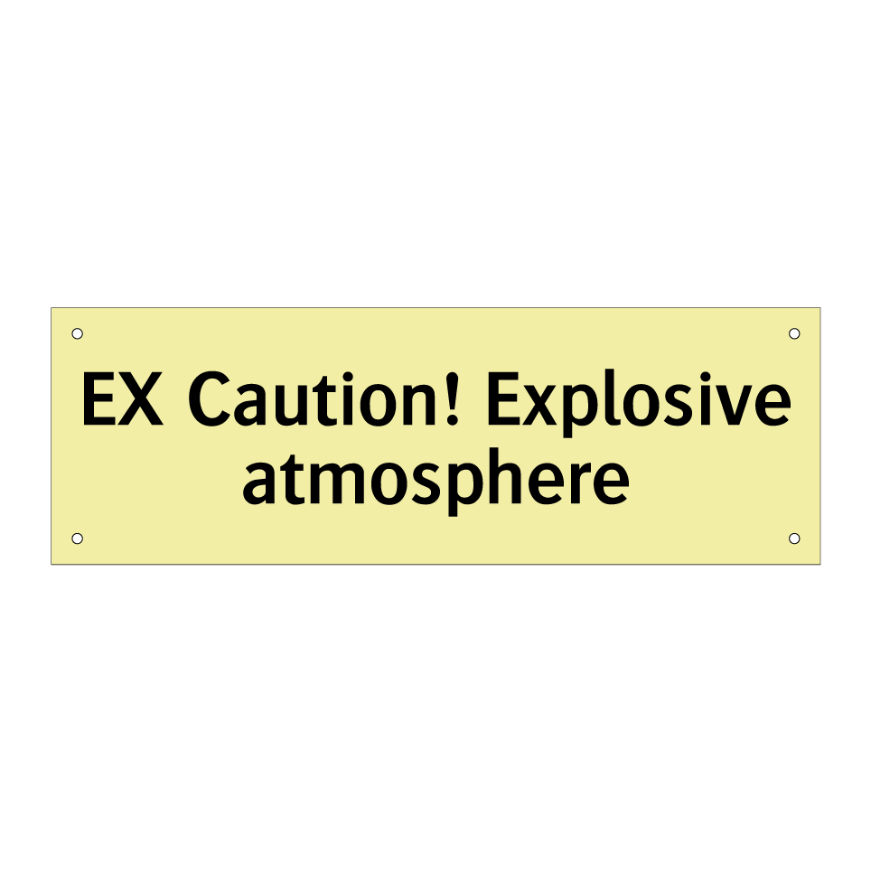 EX Caution! Explosive atmosphere