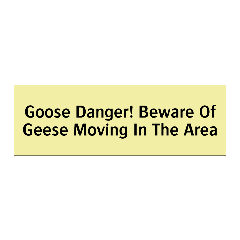 Goose Danger! Beware Of Geese Moving In The Area