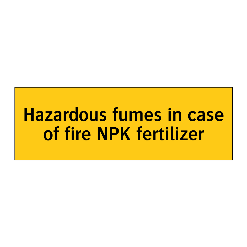 Hazardous fumes in case of fire NPK fertilizer