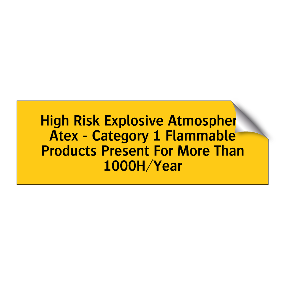 High Risk Explosive Atmosphere Atex - Category 1 Flammable Products Present For More Than 1000H/Year
