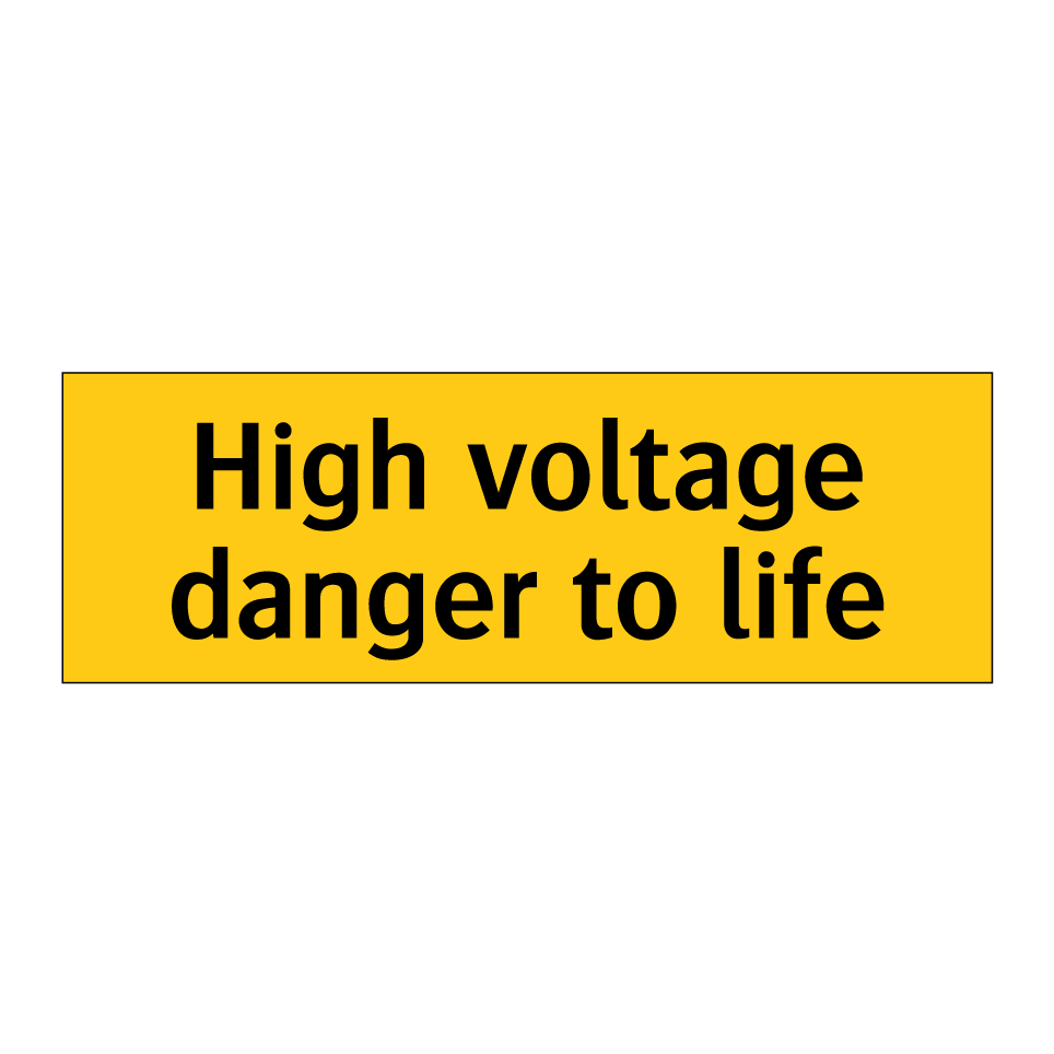 High voltage danger to life