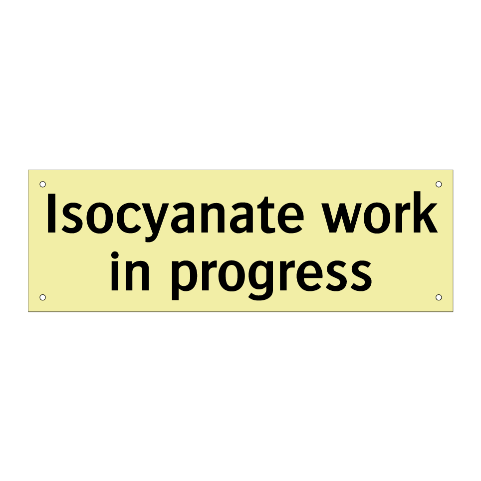 Isocyanate work in progress