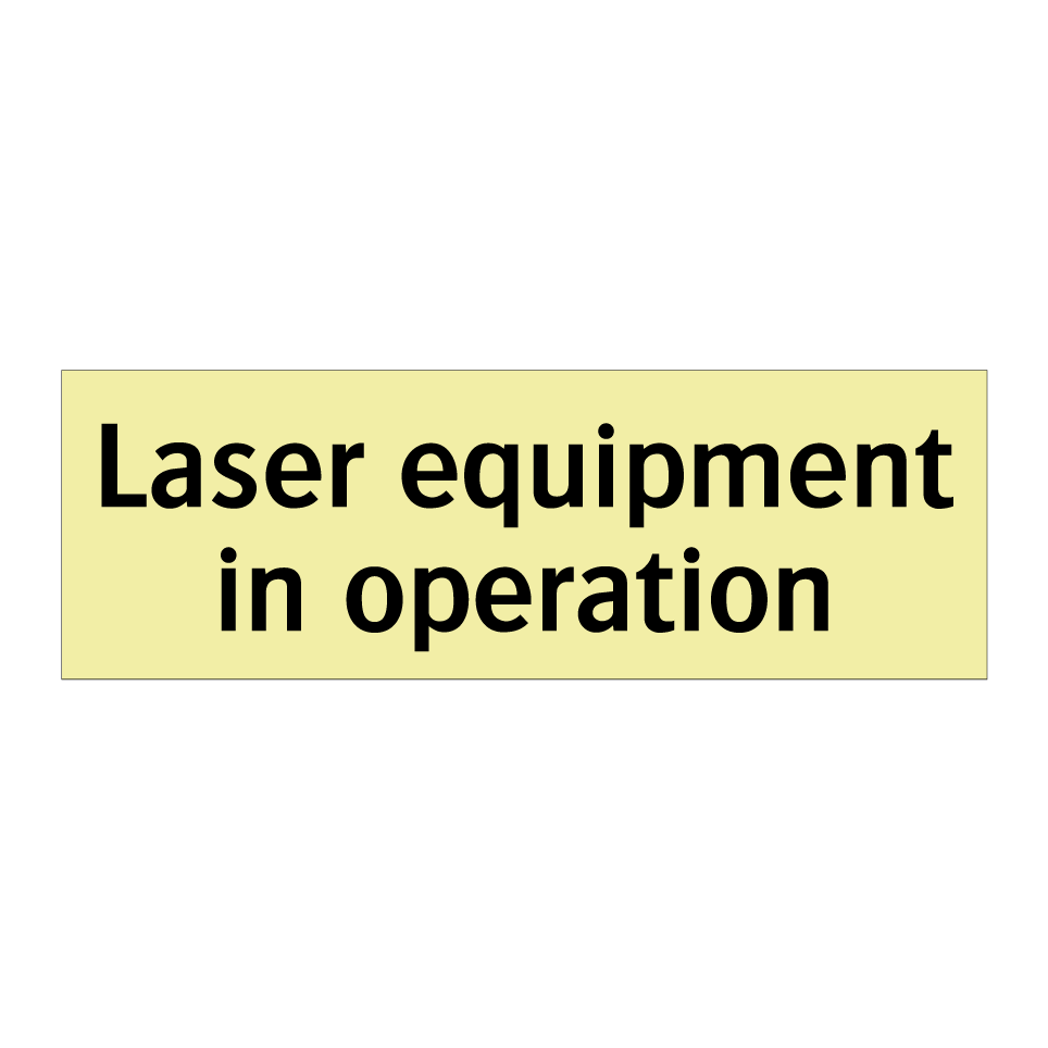 Laser equipment in operation