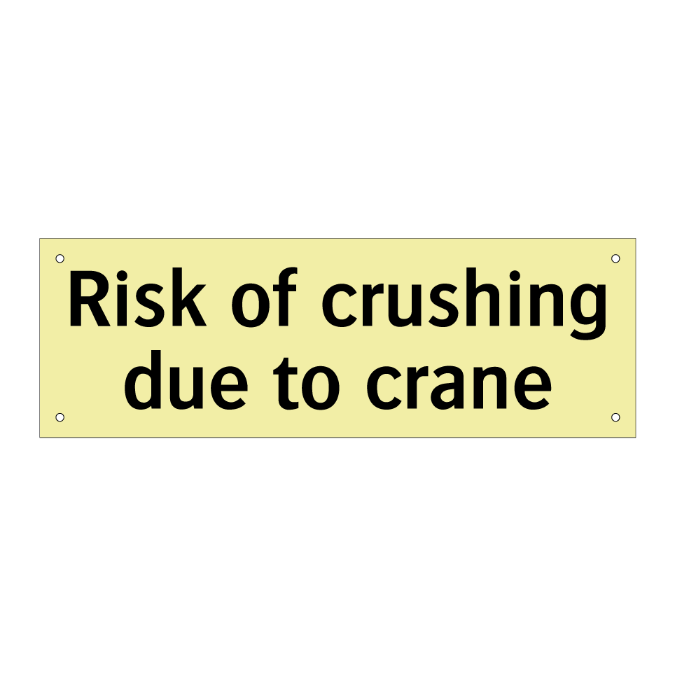 Risk of crushing due to crane