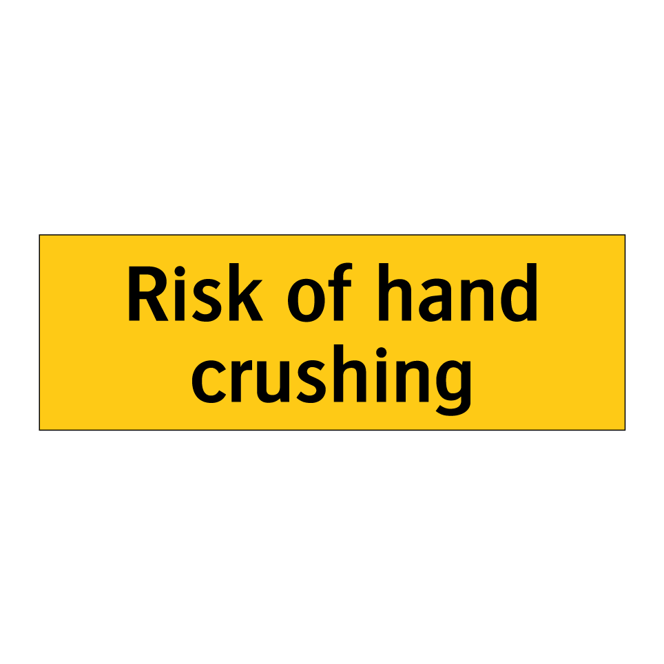 Risk of hand crushing