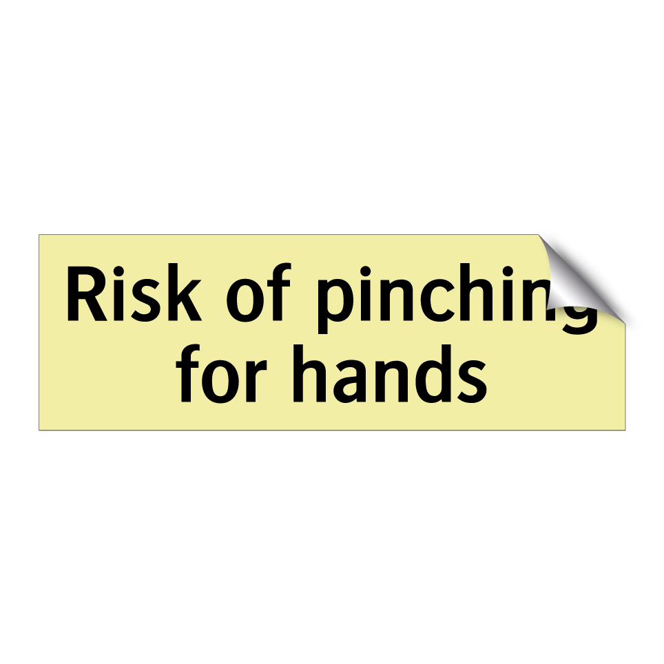 Risk of pinching for hands