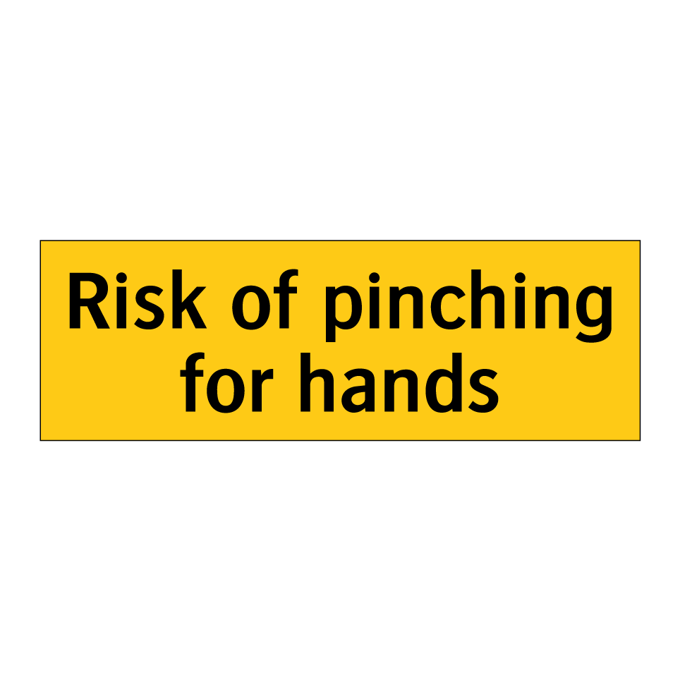 Risk of pinching for hands