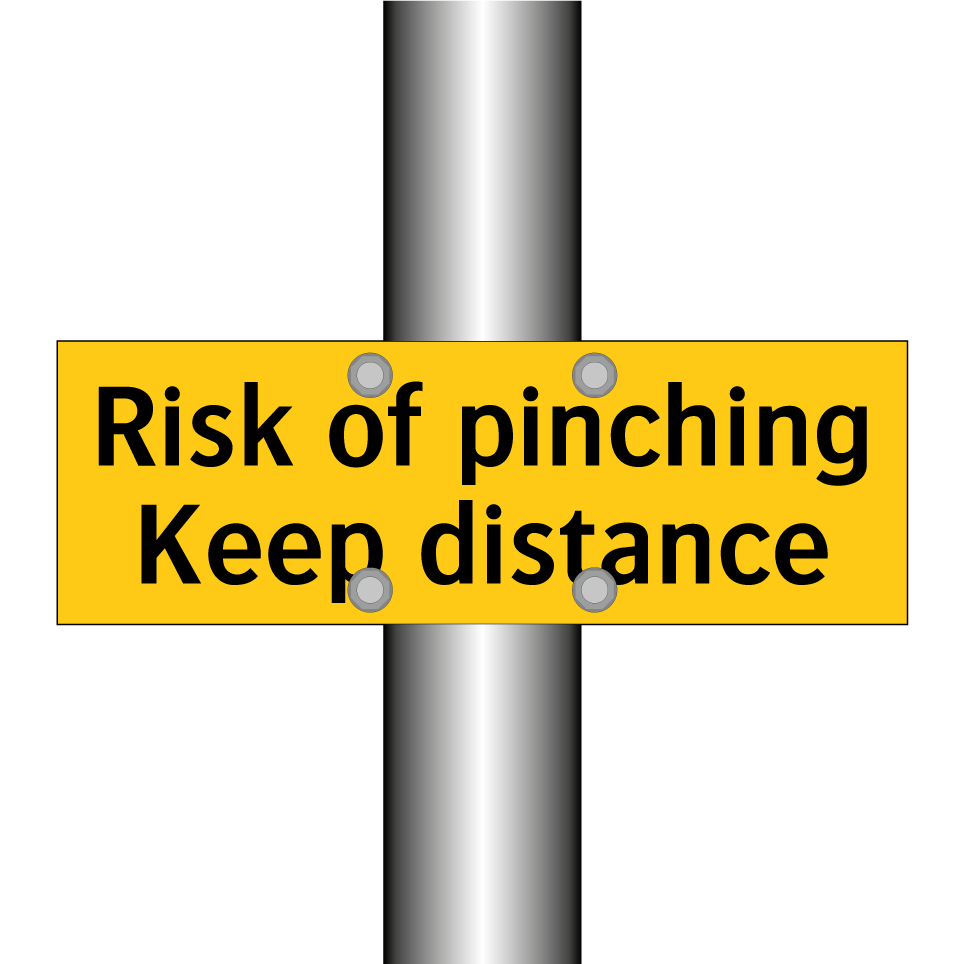 Risk of pinching Keep distance