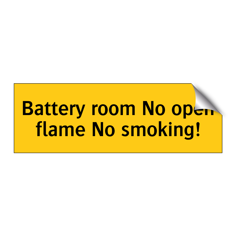 Battery room No open flame No smoking!