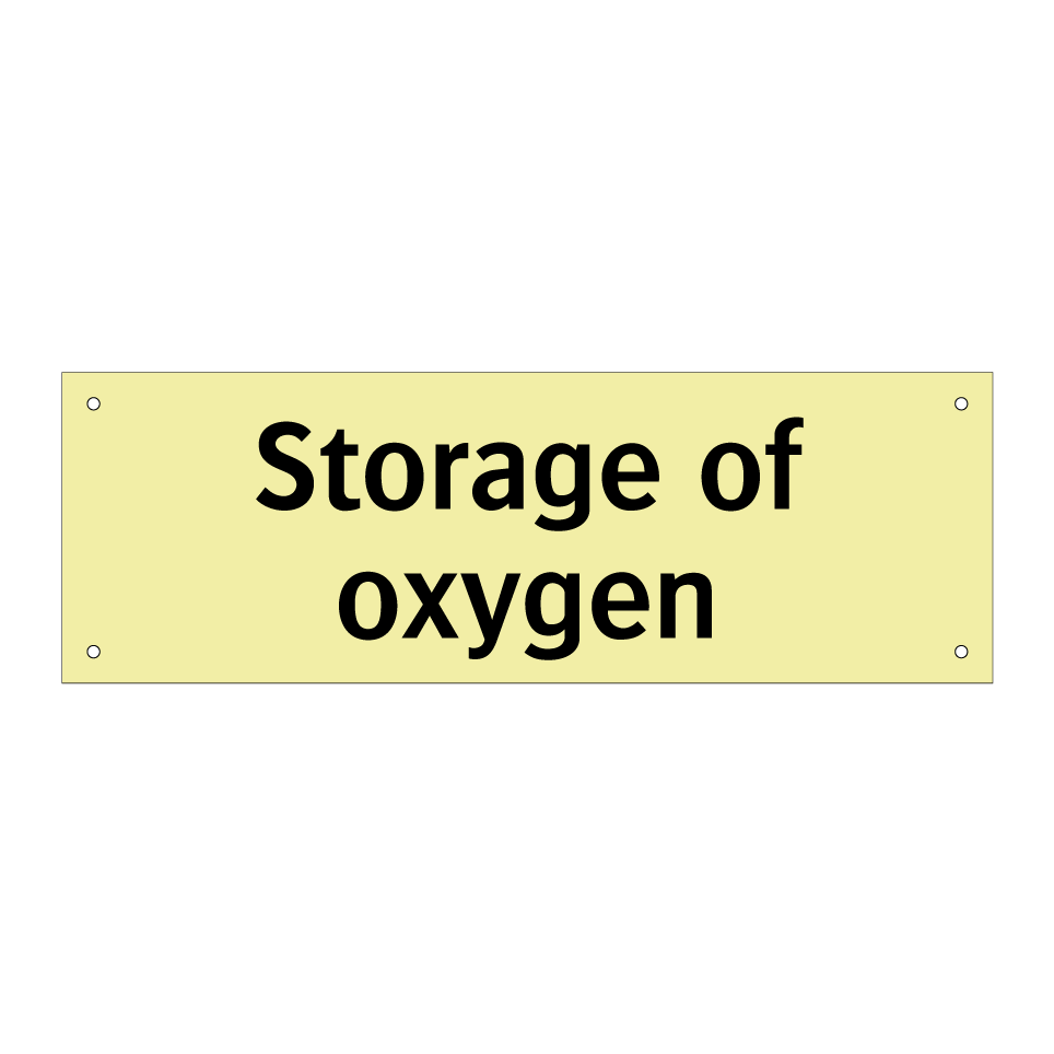 Storage of oxygen