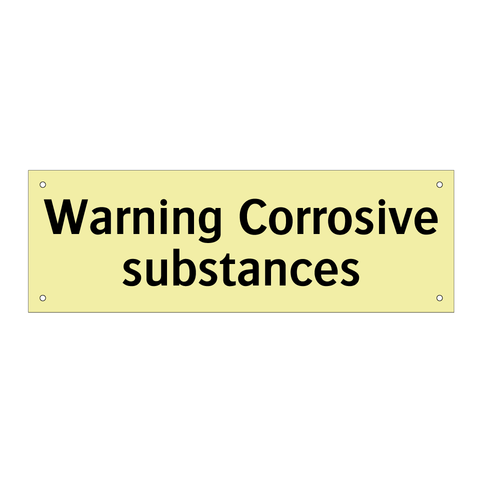 Warning Corrosive substances