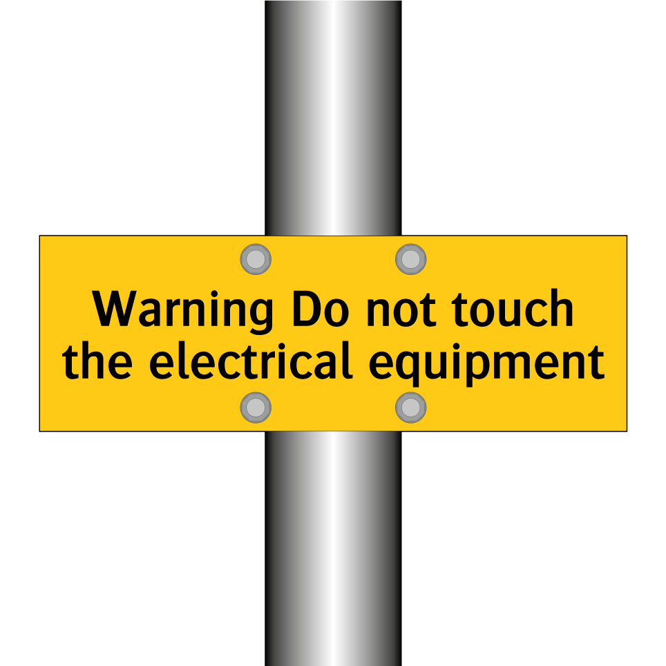 Warning Do not touch the electrical equipment
