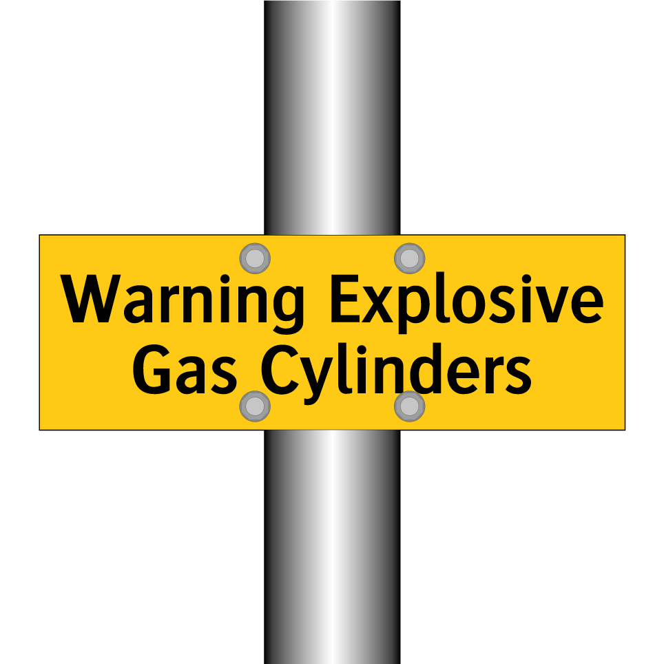 Warning Explosive Gas Cylinders