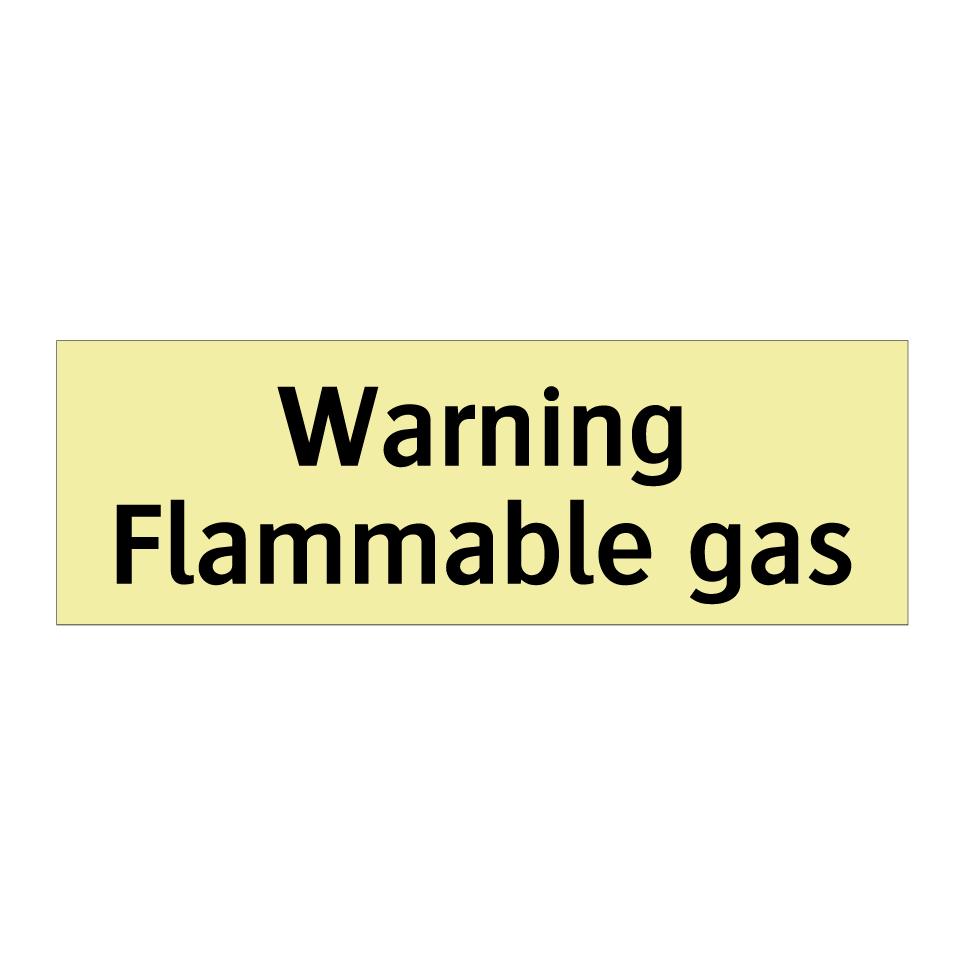 Warning Flammable gas