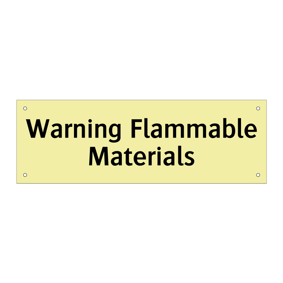 Warning Flammable Materials