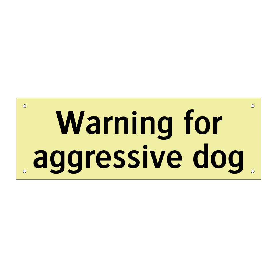 Warning for aggressive dog