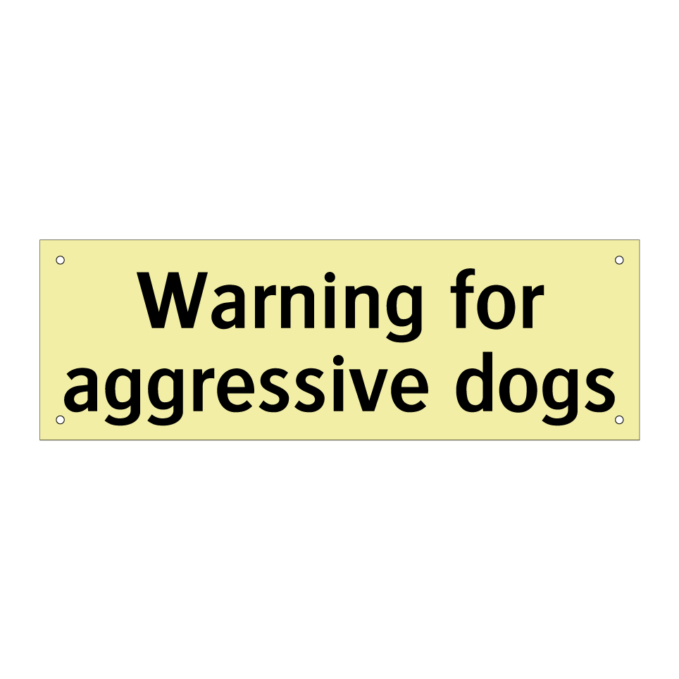 Warning for aggressive dogs