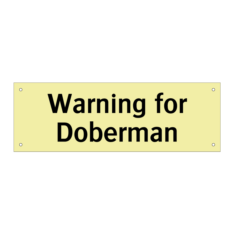 Warning for Doberman