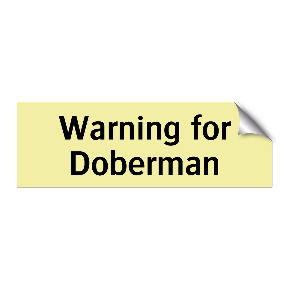 Warning for Doberman