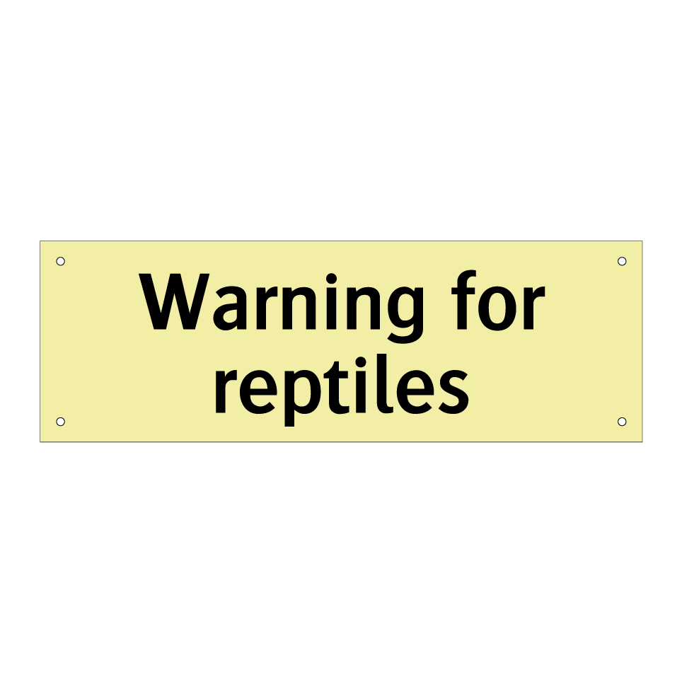 Warning for reptiles