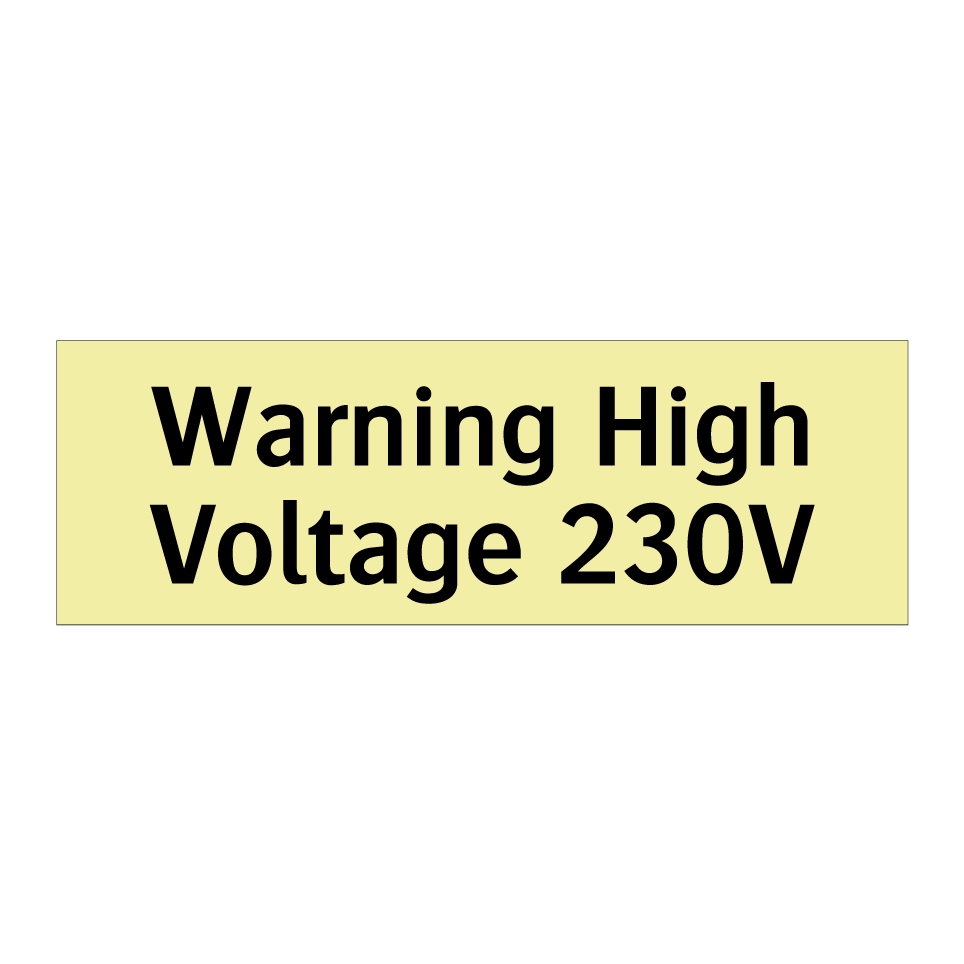 Warning High Voltage 230V