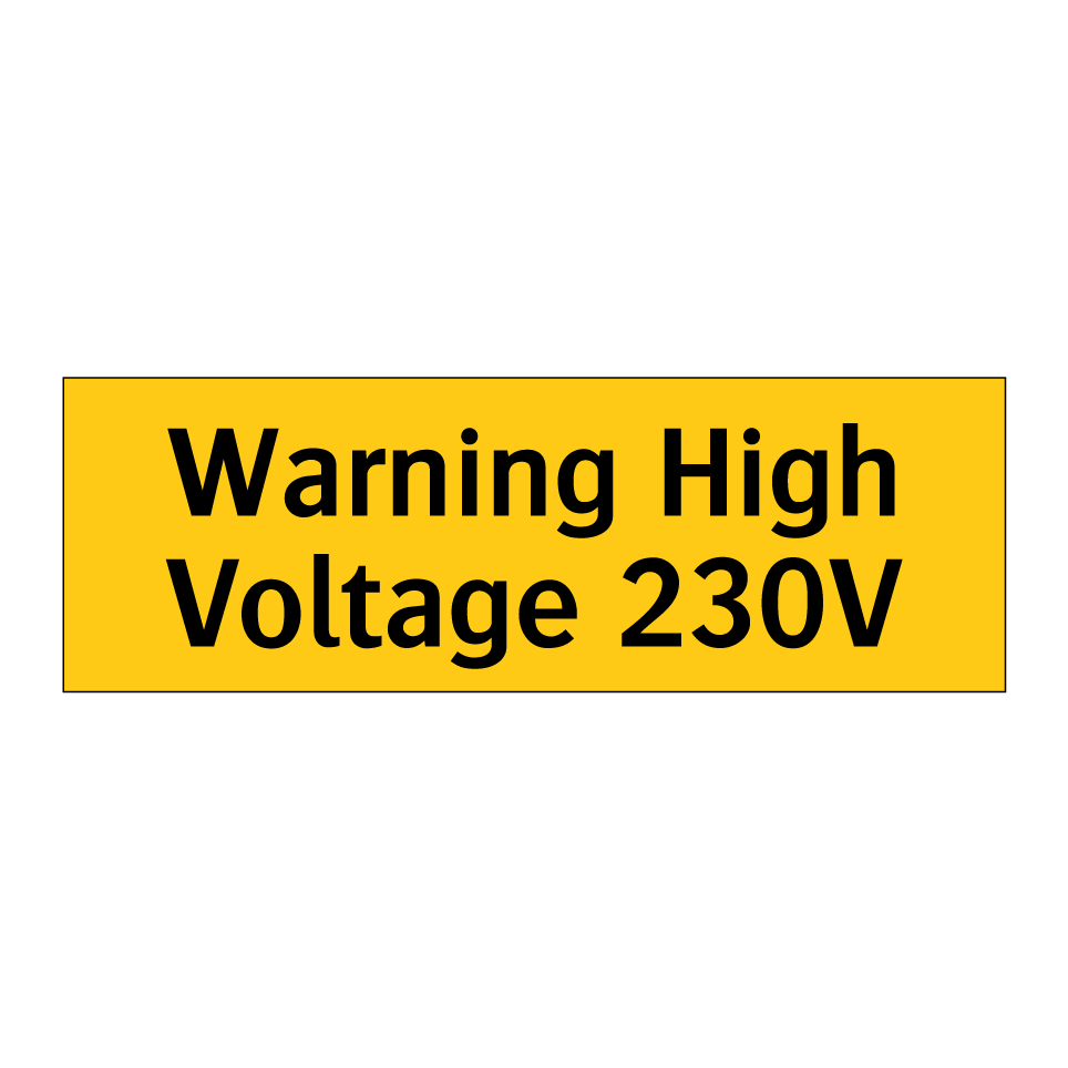 Warning High Voltage 230V