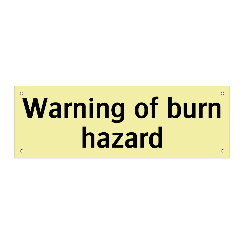 Warning of burn hazard
