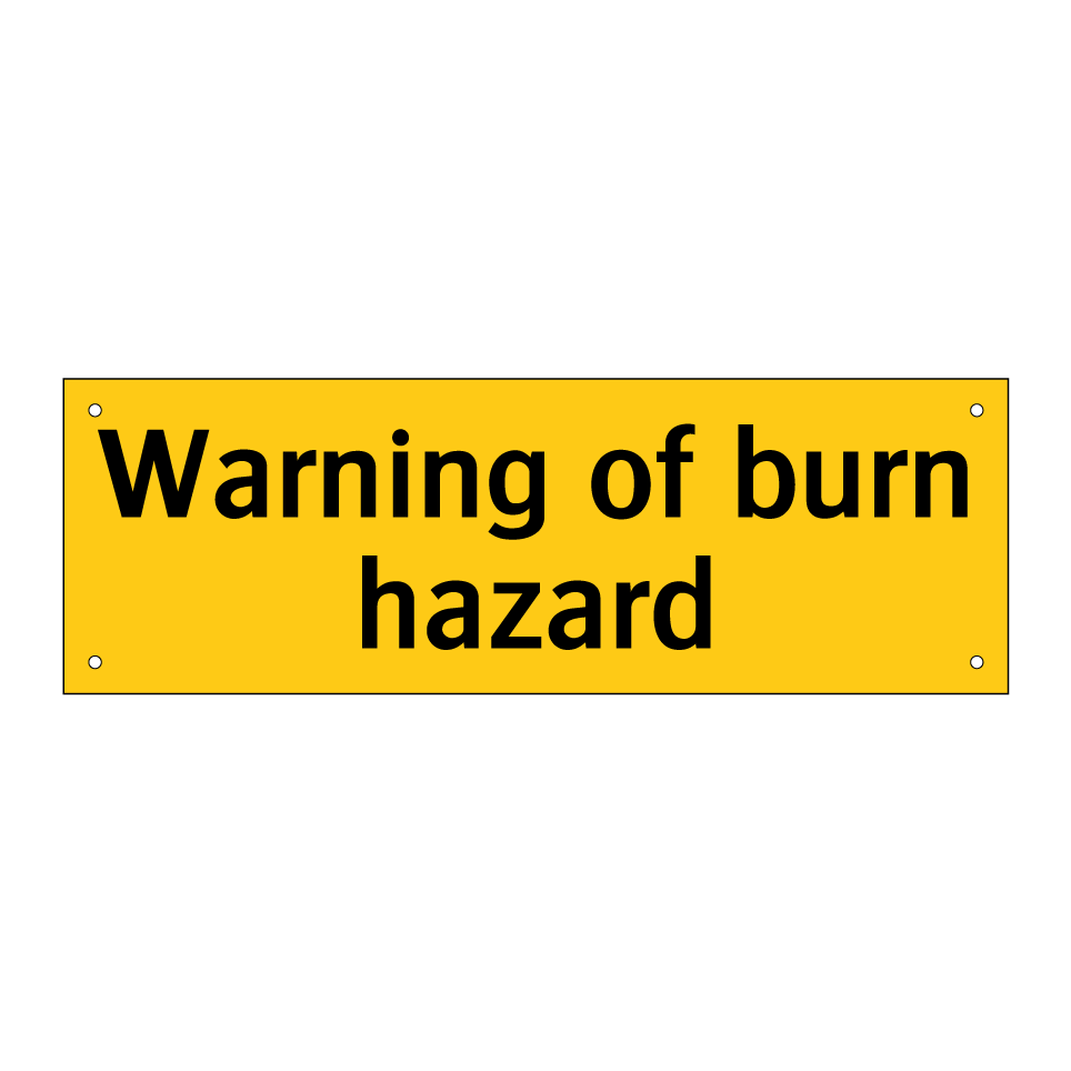 Warning of burn hazard