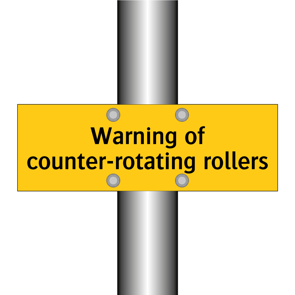 Warning of counter-rotating rollers