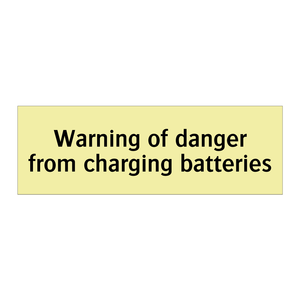 Warning of danger from charging batteries